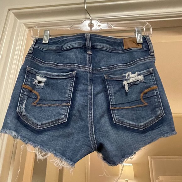 American Eagle Hi Rise Shortie Distressed Shorts (4) - Picture 2 of 5